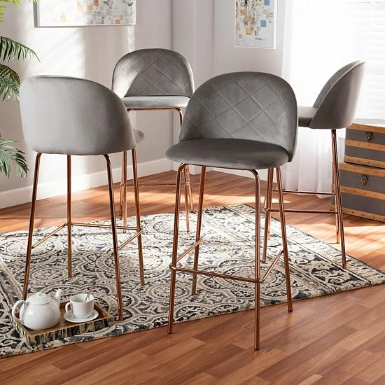 Baxton Studio Addie Bar Stool 4-piece Set Navy Blue Rose Gold Baxton Studio Addie Bar Stool 4-piece Set Navy Blue Rose Gold -Baxton Studio Sales unnamed file 7142