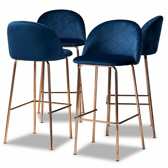 Baxton Studio Addie Bar Stool 4-piece Set Navy Blue Rose Gold Baxton Studio Addie Bar Stool 4-piece Set Navy Blue Rose Gold -Baxton Studio Sales unnamed file 7145