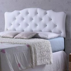 Baxton Studio Rita Faux Leather Scalloped Headboard White 6 Baxton Studio Rita Faux Leather Scalloped Headboard White -Baxton Studio Sales unnamed file 716