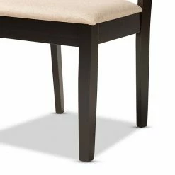 Baxton Studio Nicolette Dining Table & Chair 5-piece Set Sand Dark Brown -Baxton Studio Sales unnamed file 7161