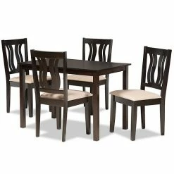 Baxton Studio Fenton Dining Table & Chair 5-piece Set