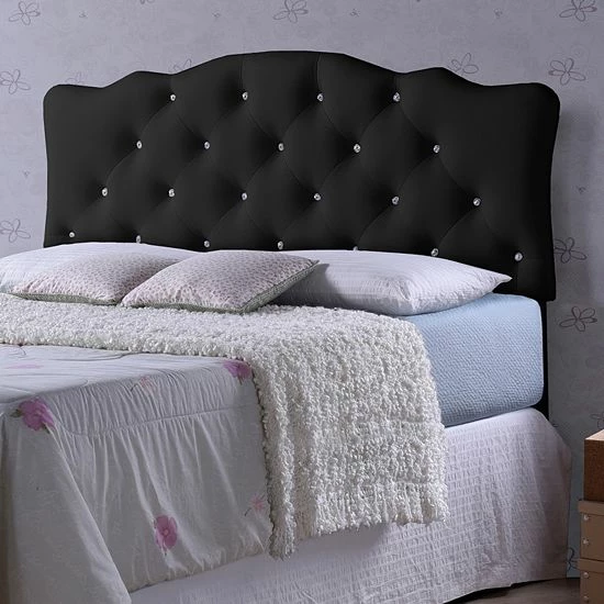 Baxton Studio Rita Faux Leather Scalloped Headboard White 4 Baxton Studio Rita Faux Leather Scalloped Headboard White - Image 4