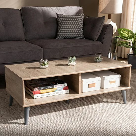 Baxton Studio Pierre Coffee Table Brown 2 Baxton Studio Pierre Coffee Table Brown - Image 2