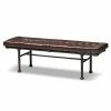 Baxton Studio Industrial Beige Bench Dark Brown
