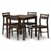 Baxton Studio Modern Espresso Ladder Back Chair & Table Dining 5-piece Set