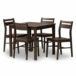 Baxton Studio Modern Espresso Ladder Back Chair & Table Dining 5-piece Set
