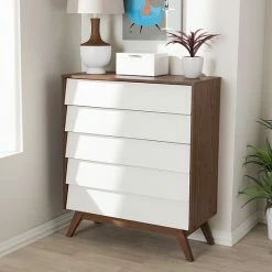 Baxton Studio Hildon 5-Drawer Dresser