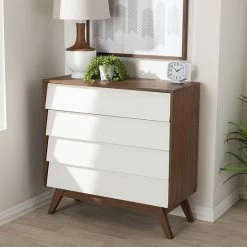 Baxton Studio Hildon 4-Drawer Dresser