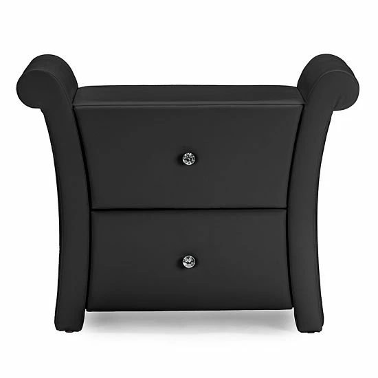 Baxton Studio Victoria Matte Finish Faux-Leather Nightstand White 2 Baxton Studio Victoria Matte Finish Faux-Leather Nightstand White - Image 2