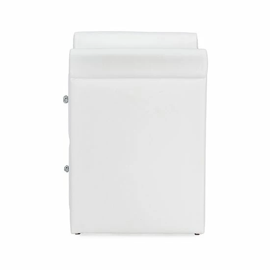 Baxton Studio Victoria Matte Finish Faux-Leather Nightstand White 3 Baxton Studio Victoria Matte Finish Faux-Leather Nightstand White - Image 3