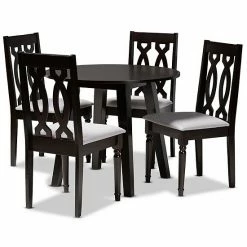 Baxton Studio Imogen Dining Table & Chair 5-piece Set