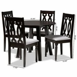 Baxton Studio Imogen Dining Table & Chair 5-piece Set -Baxton Studio Sales unnamed file 7293
