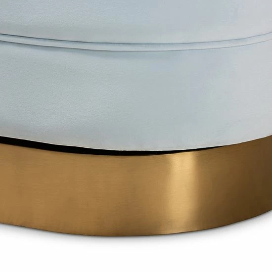 Baxton Studio Fiore Curved Back Accent Chair Navy Blue 5 Baxton Studio Fiore Curved Back Accent Chair Navy Blue - Image 5