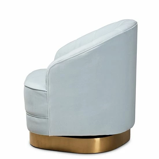 Baxton Studio Fiore Curved Back Accent Chair Navy Blue 6 Baxton Studio Fiore Curved Back Accent Chair Navy Blue - Image 6