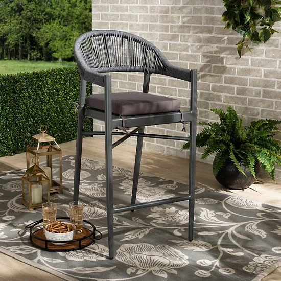 Baxton Studio Wendell Outdoor Bar Stool 2 Baxton Studio Wendell Outdoor Bar Stool - Image 2