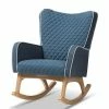 Baxton Studio Mid-Century Blue Rocking Chair