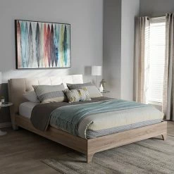 Baxton Studio Adelia Mixed Media Upholstered Bed Beige -Baxton Studio Sales unnamed file 7367