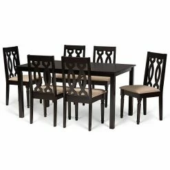Baxton Studio Cherese Dining Table & Chair 7-piece Set