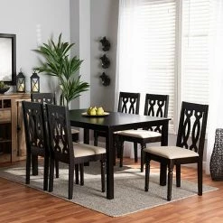 Baxton Studio Cherese Dining Table & Chair 7-piece Set -Baxton Studio Sales unnamed file 7373