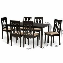 Baxton Studio Cherese Dining Table & Chair 7-piece Set -Baxton Studio Sales unnamed file 7374