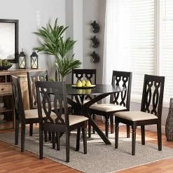 Baxton Studio Callie Dining Table & Chair 7-piece Set -Baxton Studio Sales unnamed file 7381