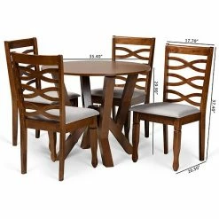 Baxton Studio Ariane Dining Table & Chair 5-piece Set -Baxton Studio Sales unnamed file 7390
