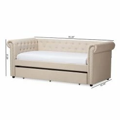 Baxton Studio Mabelle Upholstered Daybed & Trundle -Baxton Studio Sales unnamed file 7403
