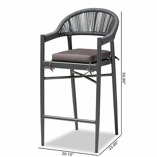 Baxton Studio Wendell Outdoor Bar Stool 9 Baxton Studio Wendell Outdoor Bar Stool - Image 9