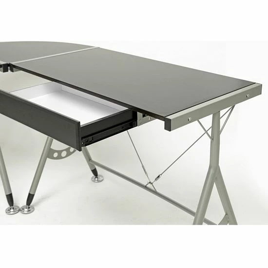 Baxton Studio Elburn L-Shaped Modern Computer Desk 3 Baxton Studio Elburn L-Shaped Modern Computer Desk - Image 3