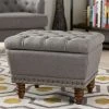 Baxton Studio Annabelle Storage Ottoman Dark Gray