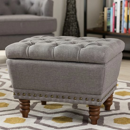 Baxton Studio Annabelle Storage Ottoman Dark Gray 1 Baxton Studio Annabelle Storage Ottoman Dark Gray