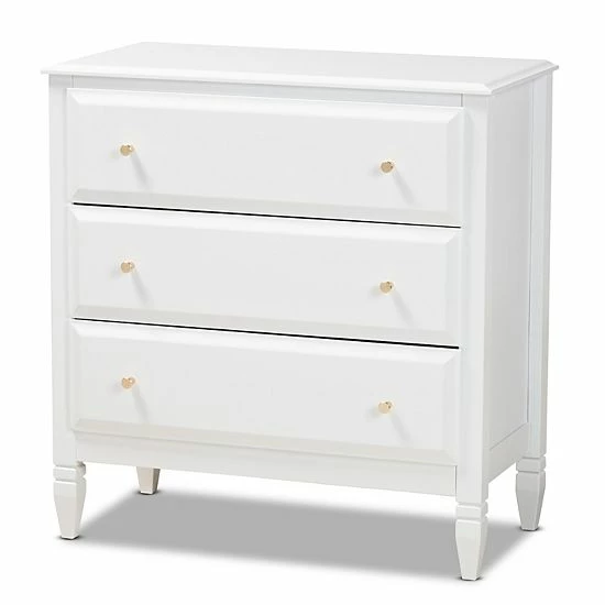 Baxton Studio Naomi 3-Drawer Dresser 1 Baxton Studio Naomi 3-Drawer Dresser