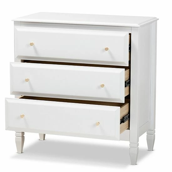 Baxton Studio Naomi 3-Drawer Dresser 3 Baxton Studio Naomi 3-Drawer Dresser - Image 3