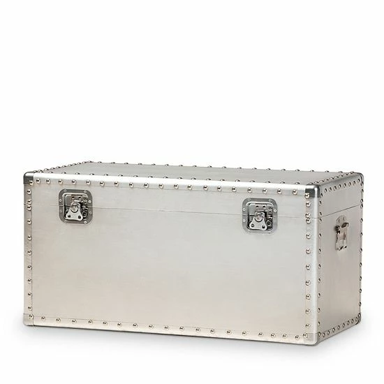 Baxton Studio Serge Silver Storage Trunk 1 Baxton Studio Serge Silver Storage Trunk