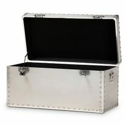 Baxton Studio Serge Silver Storage Trunk 10 Baxton Studio Serge Silver Storage Trunk -Baxton Studio Sales unnamed file 7449