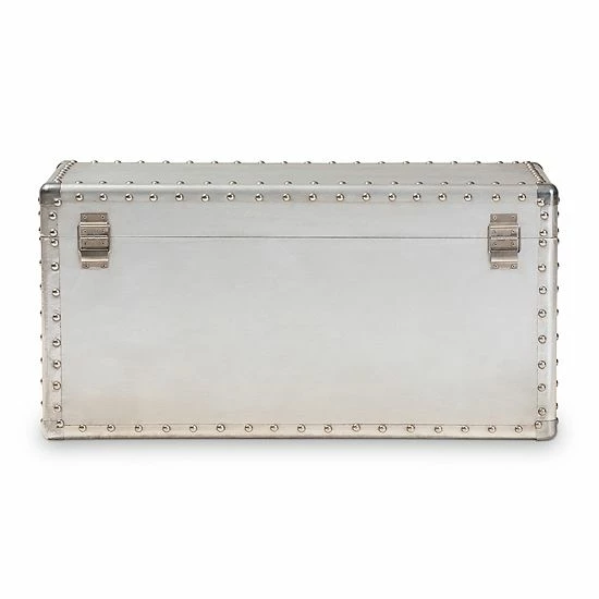 Baxton Studio Serge Silver Storage Trunk 6 Baxton Studio Serge Silver Storage Trunk - Image 6