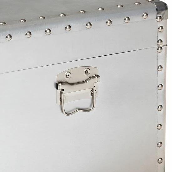 Baxton Studio Serge Silver Storage Trunk 8 Baxton Studio Serge Silver Storage Trunk - Image 8