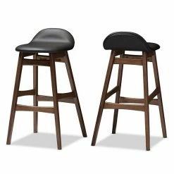Baxton Studio Bloom Mid-Century Modern Scandinavian Bar Stool 2-piece Set