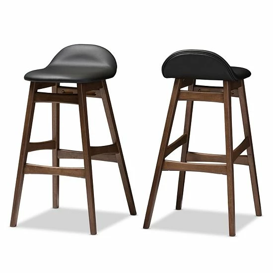 Baxton Studio Bloom Mid-Century Modern Scandinavian Bar Stool 2-piece Set 1 Baxton Studio Bloom Mid-Century Modern Scandinavian Bar Stool 2-piece Set