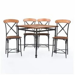 Baxton Studio Broxburn Pub Table & Chair 5-piece Set