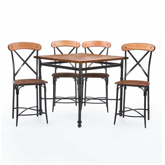 Baxton Studio Broxburn Pub Table & Chair 5-piece Set 1 Baxton Studio Broxburn Pub Table & Chair 5-piece Set