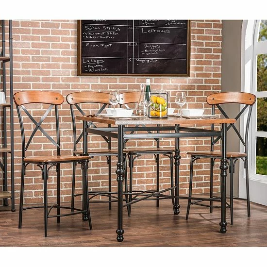 Baxton Studio Broxburn Pub Table & Chair 5-piece Set 2 Baxton Studio Broxburn Pub Table & Chair 5-piece Set - Image 2