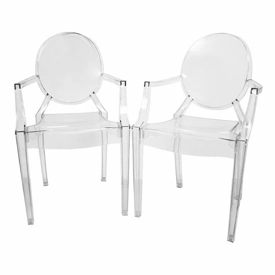Baxton Studio 2-Piece Dymas Modern Armed Ghost Chair Set 1 Baxton Studio 2-Piece Dymas Modern Armed Ghost Chair Set
