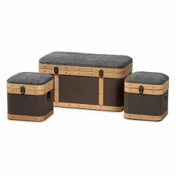 Baxton Studio Clarence Storage Trunk 3-piece Set