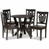 Baxton Studio Valda Dining 5-piece Set Dark Brown