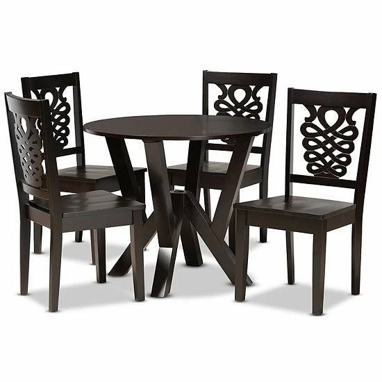 Baxton Studio Valda Dining 5-piece Set Dark Brown 1 Baxton Studio Valda Dining 5-piece Set Dark Brown