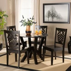 Baxton Studio Valda Dining 5-piece Set Dark Brown 16 Baxton Studio Valda Dining 5-piece Set Dark Brown -Baxton Studio Sales unnamed file 7499