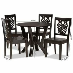 Baxton Studio Valda Dining 5-piece Set Dark Brown 17 Baxton Studio Valda Dining 5-piece Set Dark Brown -Baxton Studio Sales unnamed file 7500