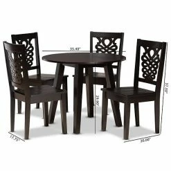 Baxton Studio Mina Dining 5-piece Set Dark Brown Walnut -Baxton Studio Sales unnamed file 7510