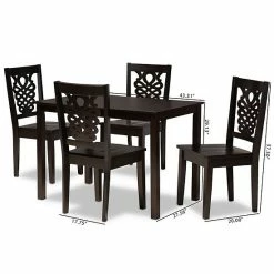 Baxton Studio Luisa Dining 5-piece Set Dark Brown 17 Baxton Studio Luisa Dining 5-piece Set Dark Brown -Baxton Studio Sales unnamed file 7520